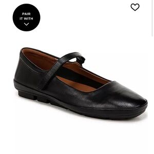 Naturalizer Behold Black Leather Mary Jane Flat - Size 8 Wide